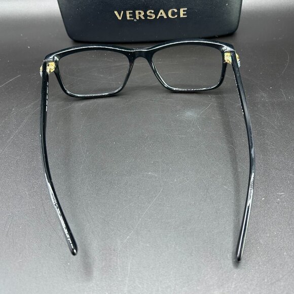 Versace Unisex Black Rectangle Plastic Eyeglasses VE 3253 GB1 NO LENS - Picture 10 of 16